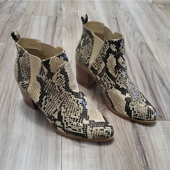 Mia julissa snake Print booties Slip On Sz 9 - Picture 7 of 13